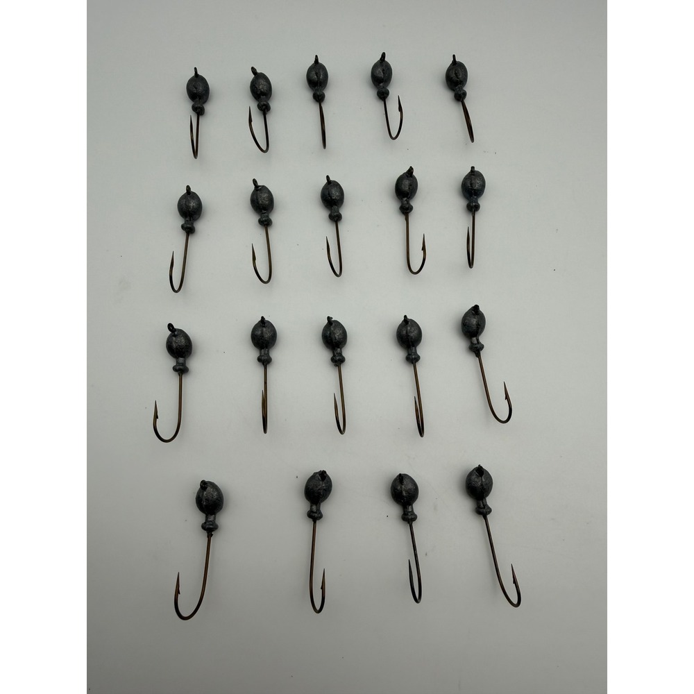 Handmade Fishing Jig Head Lot 19pc Unpainted Lead & Brown Weedless B127